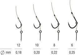 RIG METHOD FEEDER CU SPIN KAMATSU KANTOUSURE MONOFILAMENT 5BUC 10CM, NR.8, 0.22MM