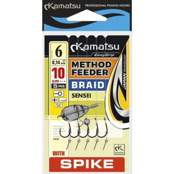 RIG METHOD FEEDER PE SPIN KAMATSU SENSEI FIR TEXTIL 5BUC 0.14MM, 10CM NO 6