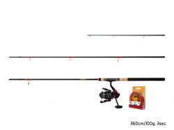 SET REDFEED LANSETA DELPHIN LEEDER 360CM 3TR + MULINETA DELPHIN AGON 40S + FIR MONOFILAMENT MAMBA 0.23MM