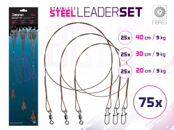 SET STRUNE DIN OTEL DELPHIN BOMB CU VARTEJ ŞI CARABINA / 7 FIBRE 75X /35CM/9.12.15KG