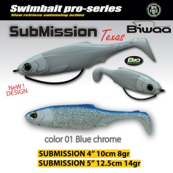 SHAD BIWAA SUBMISSION 5 13CM 01 BLUE CHROME 3BUC/PLIC