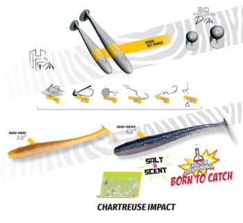 SHAD HERAKLES-OW85 3.5 8.9cm Chartreuse Impact