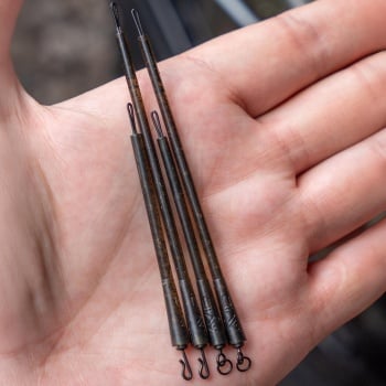 TIJA PLUMB BAG CU AGRAFA RAPIDA AVID CARP OUTLINE FLECKTONE SHORT 6CM BAG STEM 5BUC - Img 2