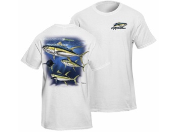 TRICOU FLYING FISHERMAN YELLOWFIN TUNA WHITE