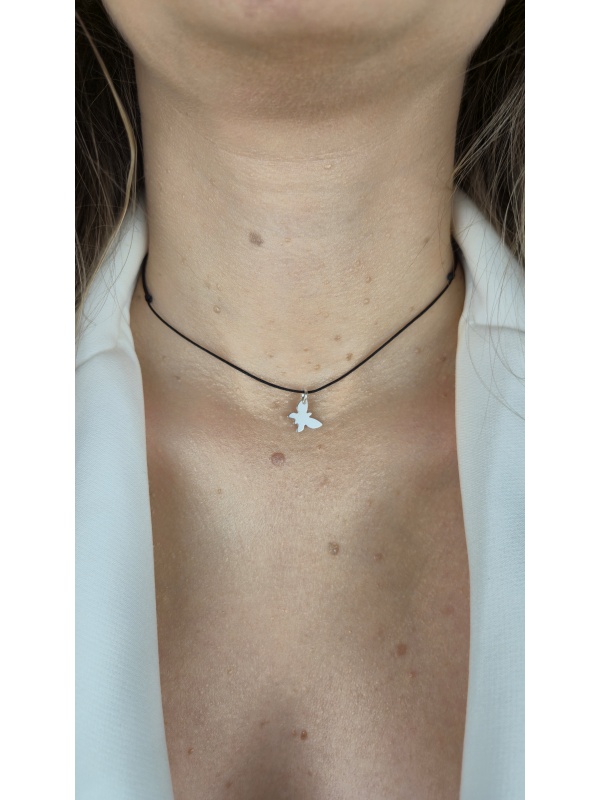 Colier Argint Reglabil Fluture
