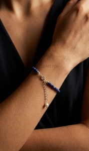 Alet - Bratara Argint 925 cu Perle si Lapis Lazuli, Claritate Mentala