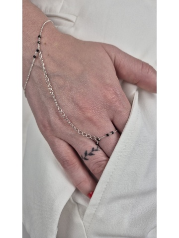 Brățară cu Inel Handmade Argint Cubic Zirconiu