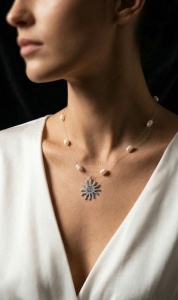 Colier Floating Pearl Soare Argint
