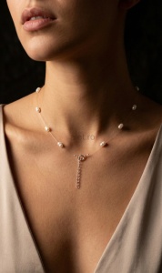 Alet - Colier Handmade Floating Pearls cu Perle Naturale si Pandantiv Aripa din Argint 925