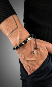 Alet - Bratara Handmade pentru Barbati din Onix Natural, Protectie si Stil