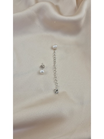 Cercei Handmade Asimetrici Argint Perle Naturale
