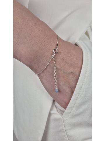 Brățară Handmade Argint Acvamarin Cruciuliță
