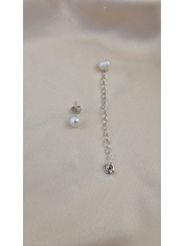 Cercei Handmade Asimetrici Argint Perle Naturale