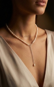 Alet - Colier Handmade din Argint 925 cu Perle Naturale de Cultura si Pandantiv Inima