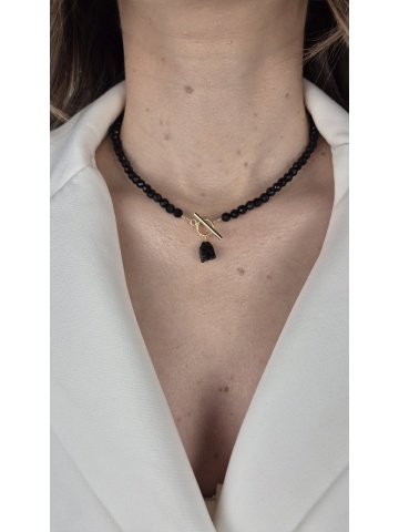 Colier Handmade Argint placat cu Aur Turmalina