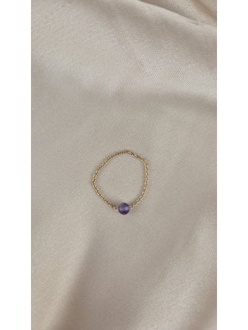 Inel Handmade Argint placat cu Aur Ametist