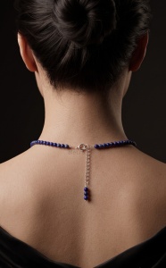 Alet - Colier Handmade Argint 925, Perle Naturale de Cultura si Piatra Lapis Lazuli