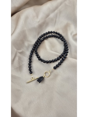 Colier Handmade Argint placat cu Aur Turmalina