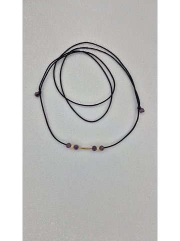 Colier Choker Handmade Argint Placat cu Aur Rubin