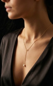 Alet - Colier Handmade din Argint 925 Placat cu Aur, Pandantiv Stea, Semiluna si Perla
