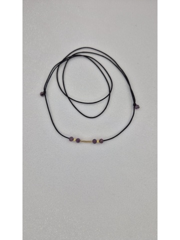 Colier Choker Handmade Argint Placat cu Aur Rubin
