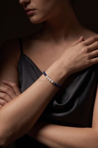 Brățară Argint Perle Pietre Semiprețioase Lapis Lazuli