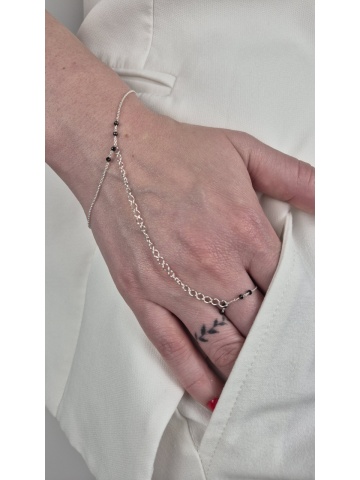 Brățară cu Inel Handmade Argint Cubic Zirconiu