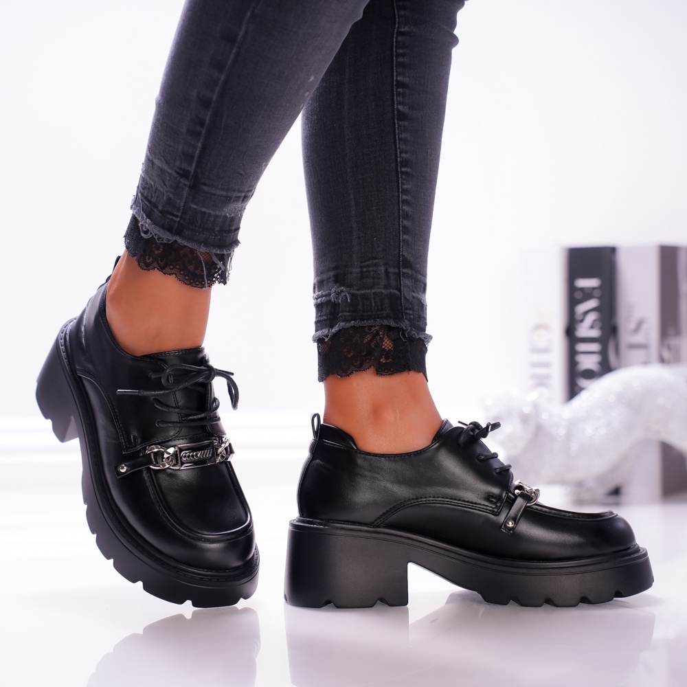 Pantofi Casual Nadia - 610 Black PU - 3 | YEO