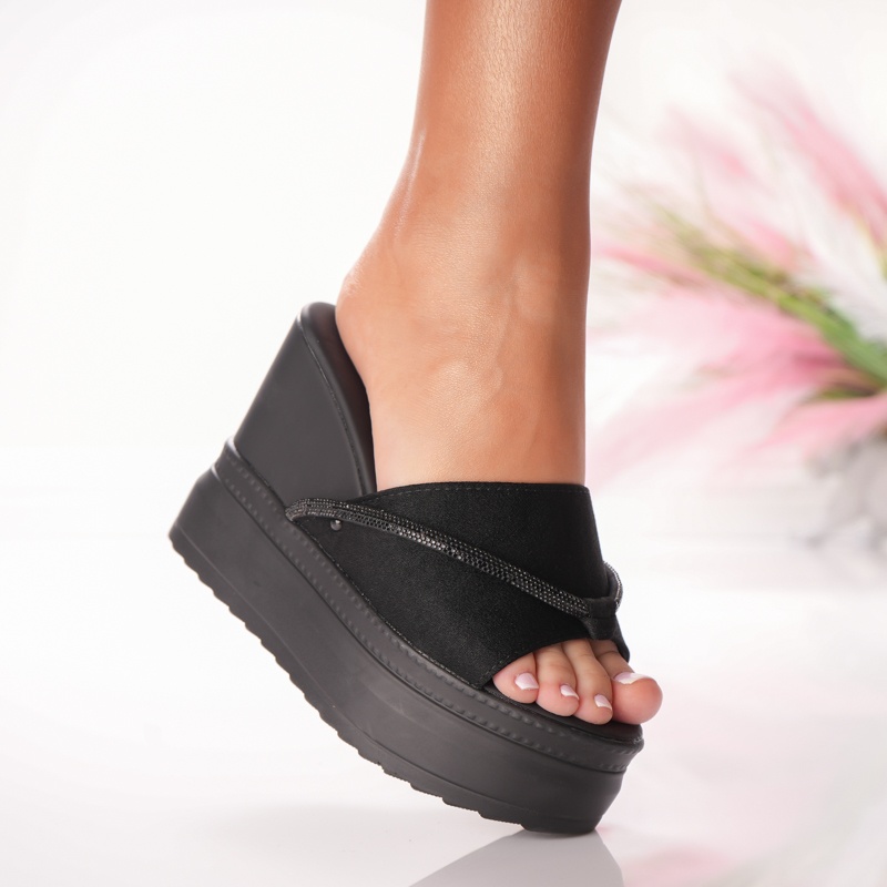 Papuci Cu Platforma - 3AW317 Black - 1 | YEO