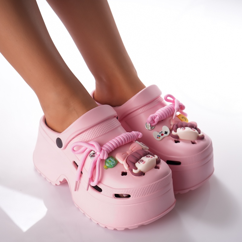 Saboti Krock Cu Platforma - BG192 Pink - 1 | YEO