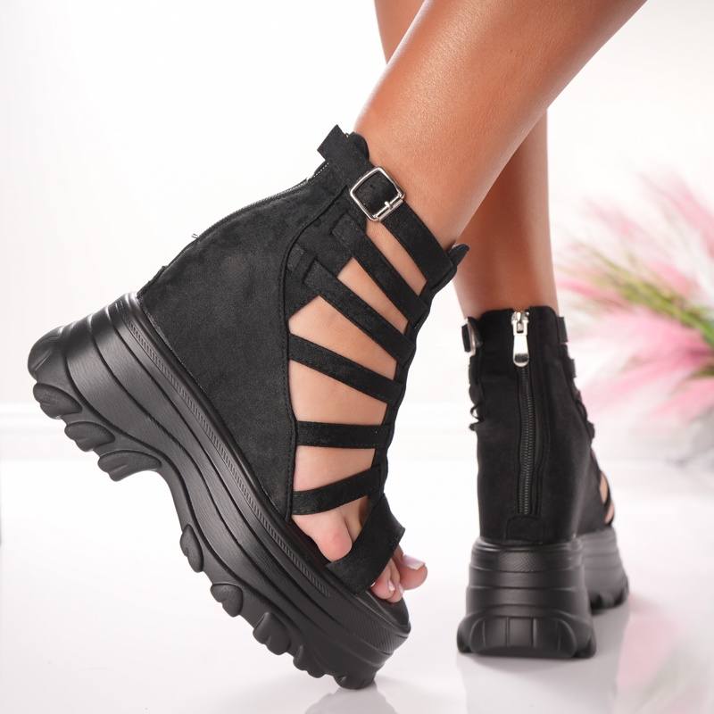Ghete Dama cu Platforma - 3AL107 Black - 1 | YEO