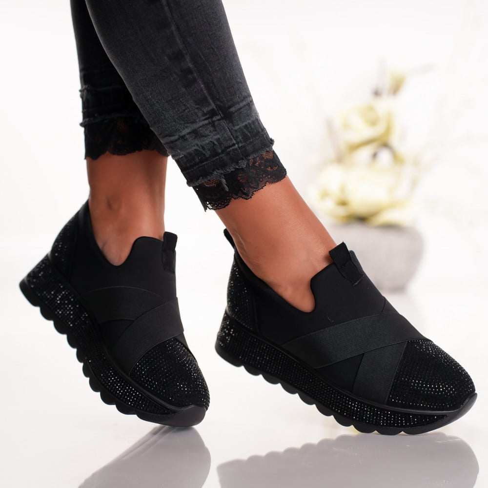 Pantofi Casual Ella - 3KMD16 Black 01