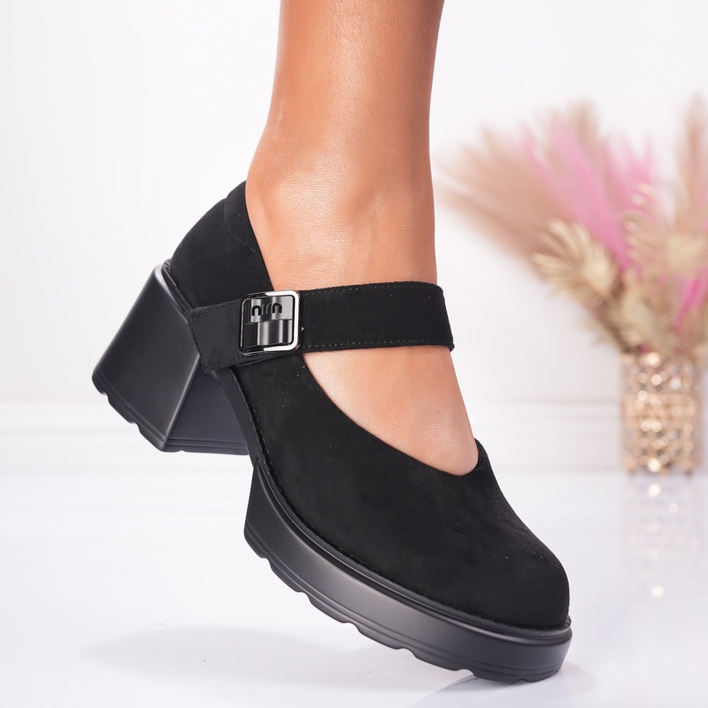 Pantofi Casual Toc Lolly - 1033 Black - 2 | YEO