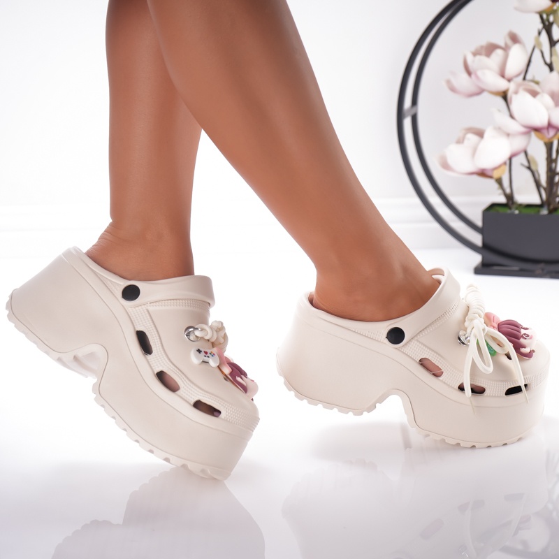 Saboti Krock Cu Platforma - BG192 Beige - 1 | YEO
