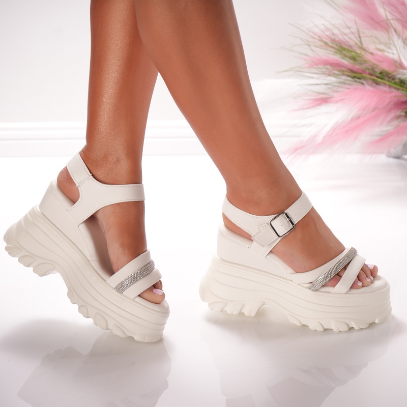 Sandale Dama cu Platforma - 5WL37 White - 2 | YEO