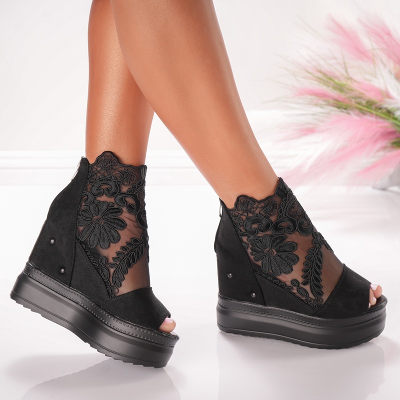 Ghete Dama cu Platforma - 3AW285 Black - 2 | YEO