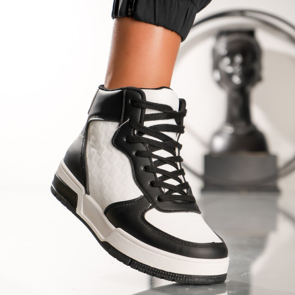 Ghete Sport Hi-Top - R888 White Black - 1 | YEO