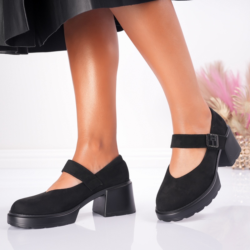 Pantofi Casual Toc Lolly - 1033 Black - 3 | YEO