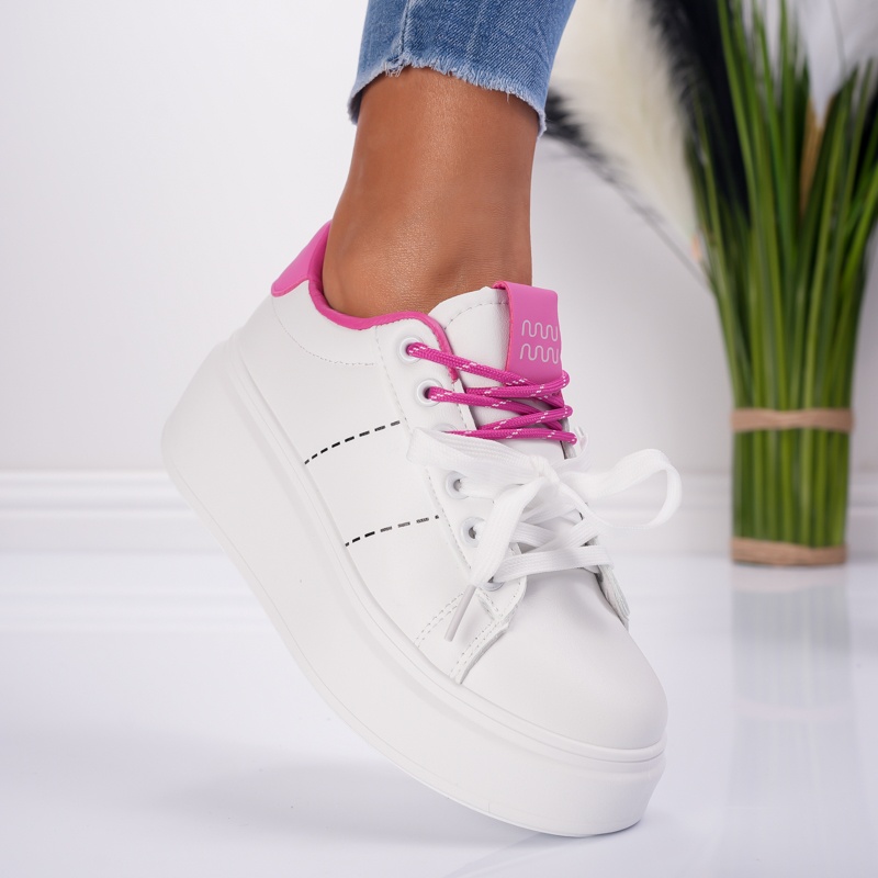 Pantofi Sport Karla - MK046 White RoseRed - 1 | YEO