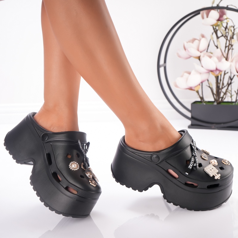 Saboti Krock Cu Platforma - BG202 Black - 2 | YEO
