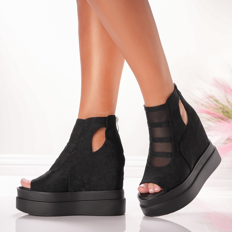 Ghete Dama cu Platforma - 1053 Black - 3 | YEO