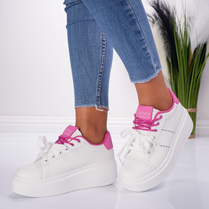 Pantofi Sport Karla - MK046 White RoseRed - 2 | YEO