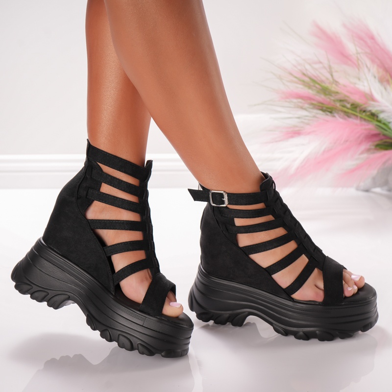 Ghete Dama cu Platforma - 1051 Black - 2 | YEO