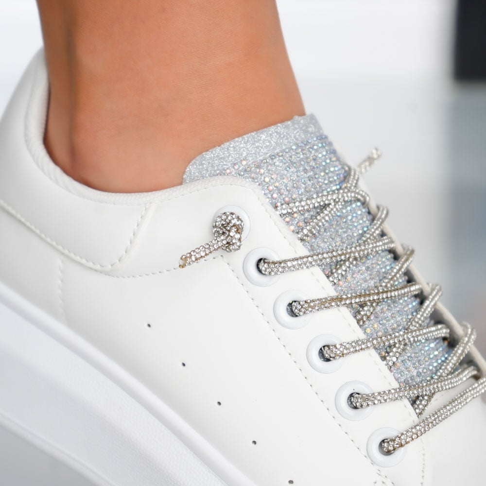 Pantofi Sport Strass - WW050 White - 4 | YEO