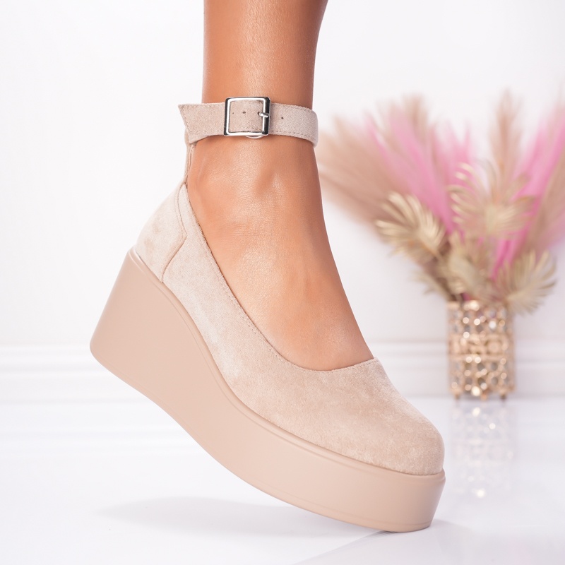 Pantofi Casual cu Platforma Deea - 1038 Beige - 2 | YEO