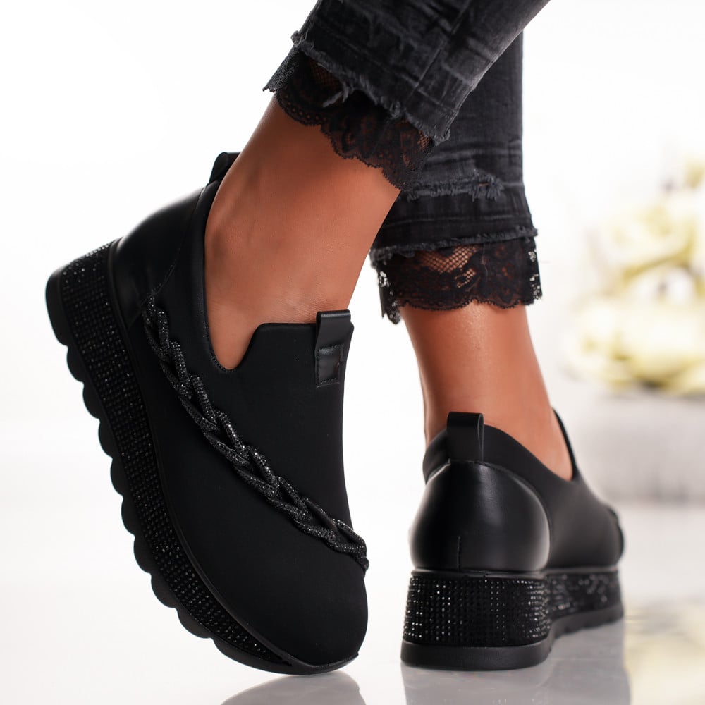 Pantofi Casual Ella - 3KMD17 Black 01 - 1 | YEO