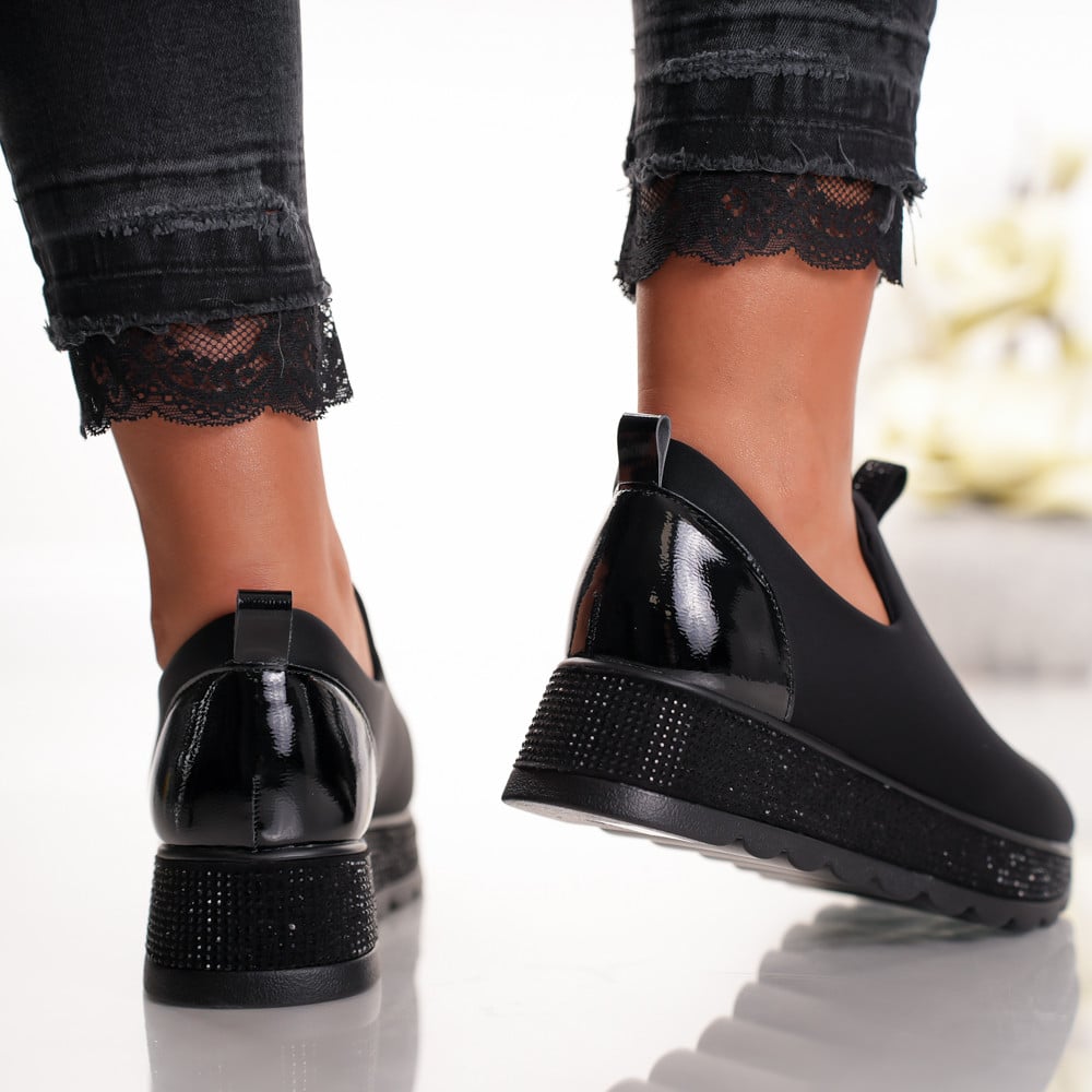 Pantofi Casual Ella - 3KMD18 Black 01 - 3 | YEO