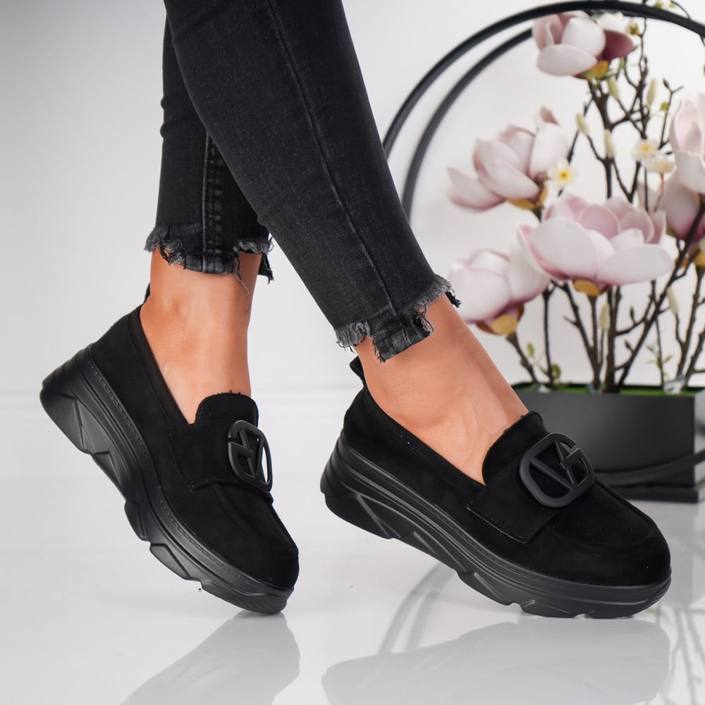 Pantofi Casual Vanda - 714 Black - 3 | YEO