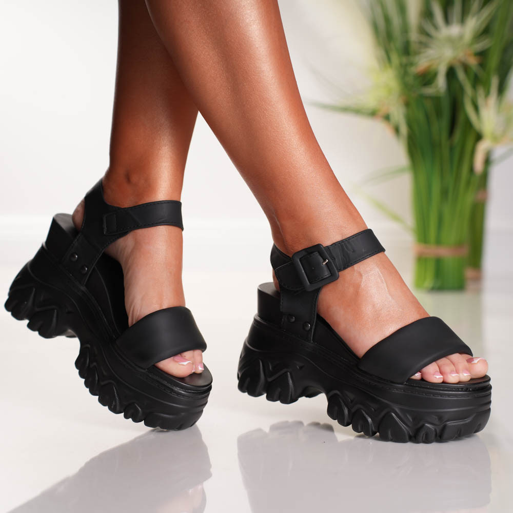 Sandale Dama cu Platforma Pretty - 3WL207 Black - 2 | YEO