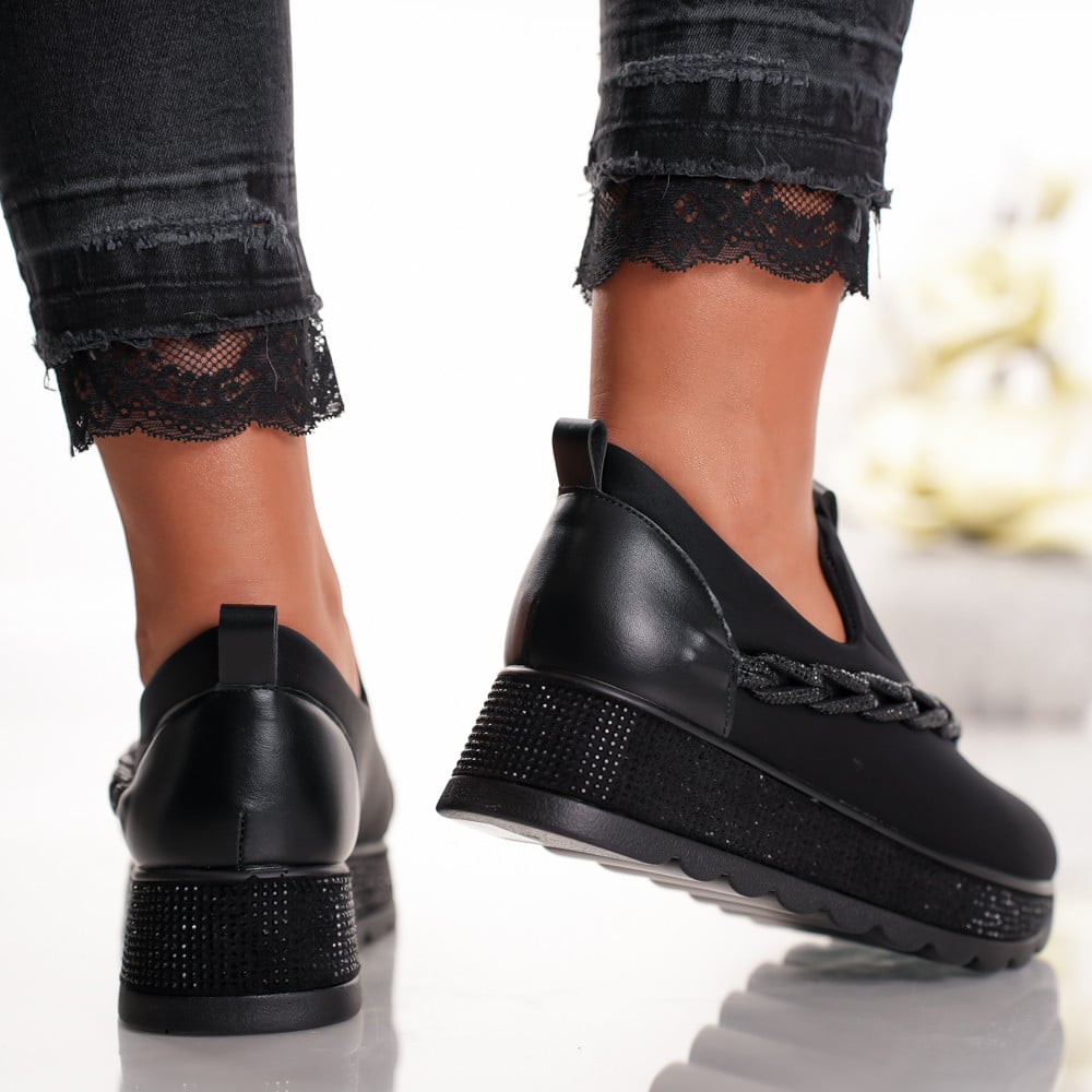 Pantofi Casual Ella - 3KMD17 Black 01 - 2 | YEO